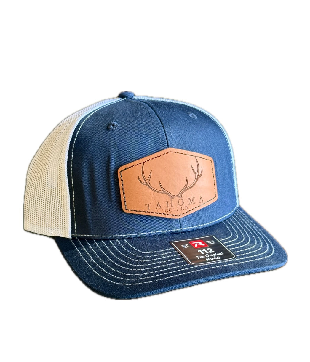 Tahoma Golf Co. Richardson 112 Leather Patch Hat (Navy/White)