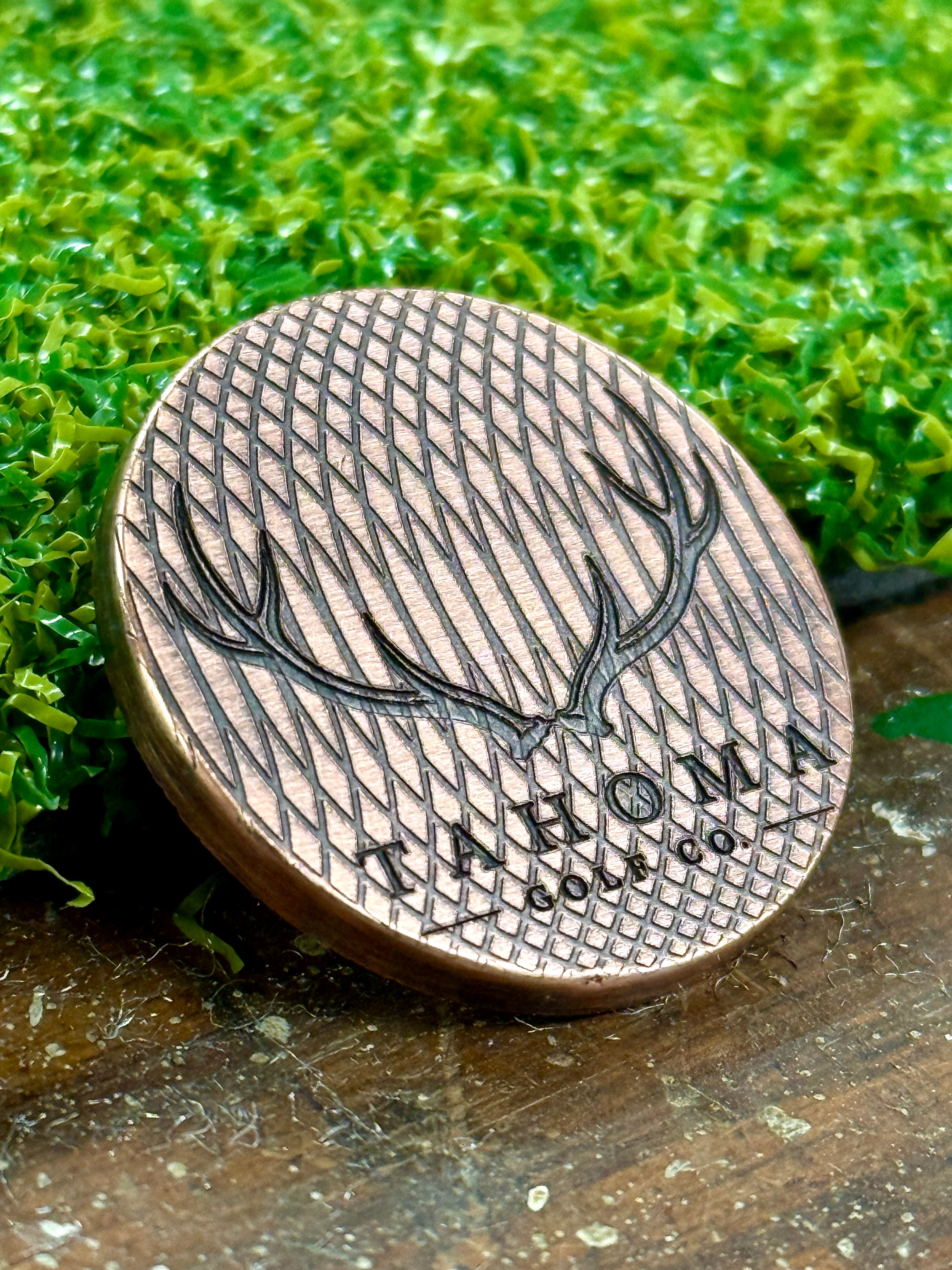 Topographical Tahoma Copper Ball Marker
